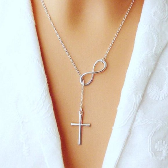 2/$25🍒 INFINITY ✝️ Cross Chain Neckalce - Picture 3 of 3